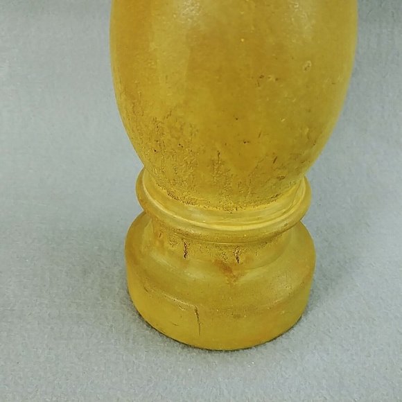 Candle Holder Taper Pillar Artist Signed Concrete Spindle Design Hand Made - Picture 3 of 10